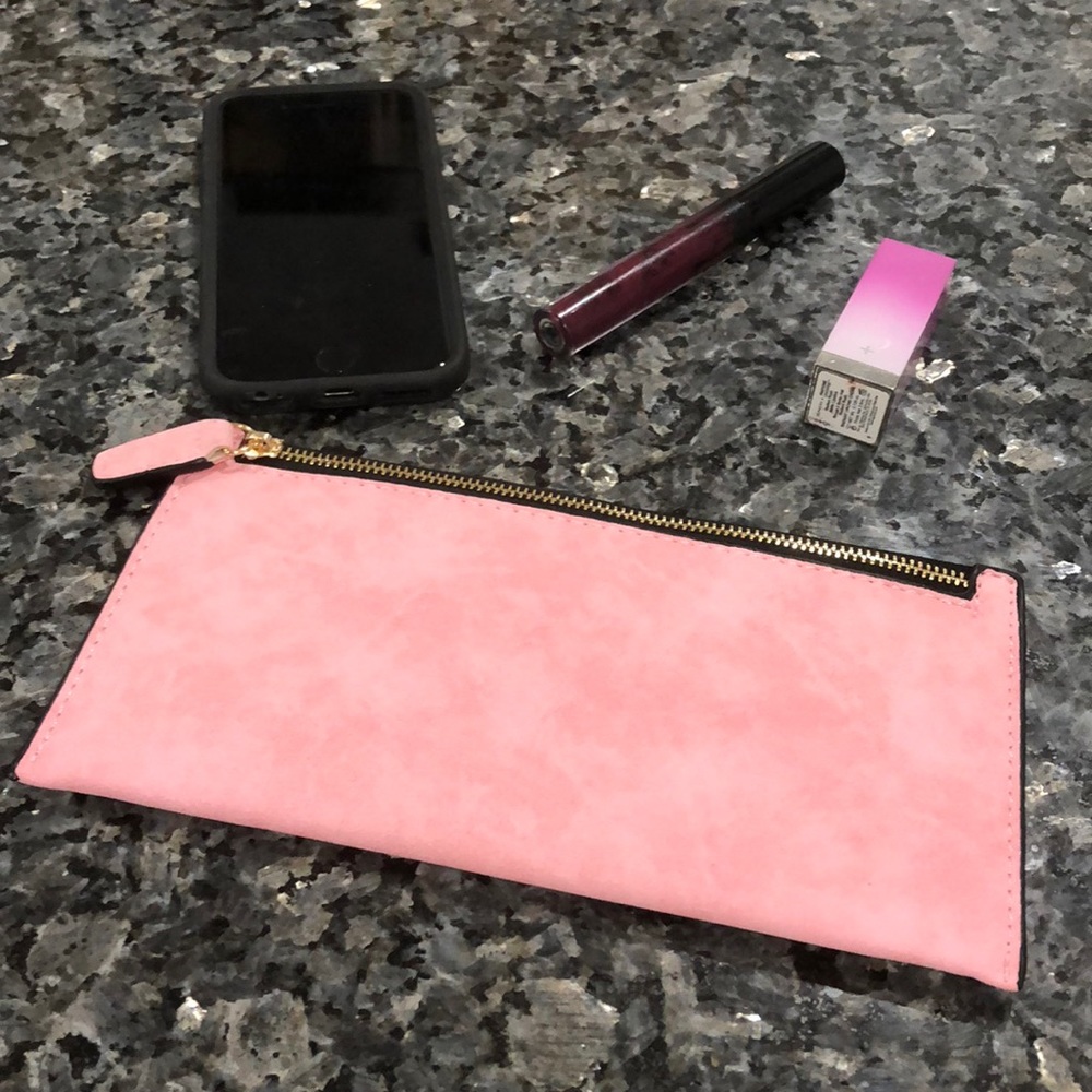 Stylish Pink Suede Wallet